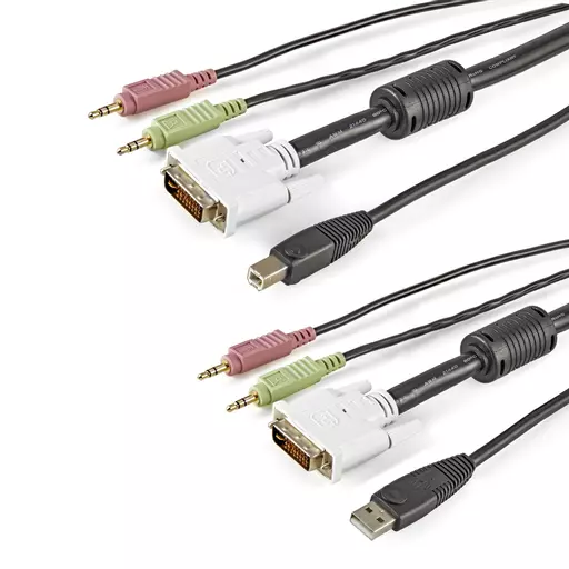 StarTech.com 6 ft 4-in-1 USB DVI KVM Cable with Audio and Microphone