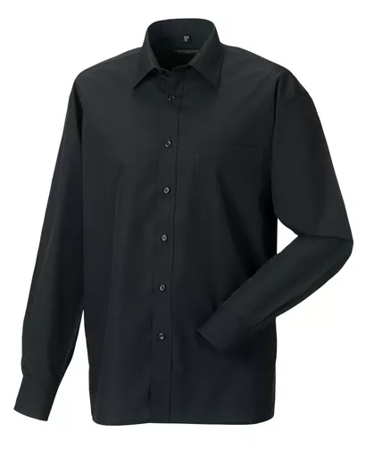 Men's Long Sleeve Polycotton Easy Care Poplin Shirt