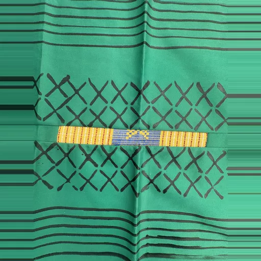 Vintage Authentic Ghanaian Adinkra Hand-Stamped Cotton Textile