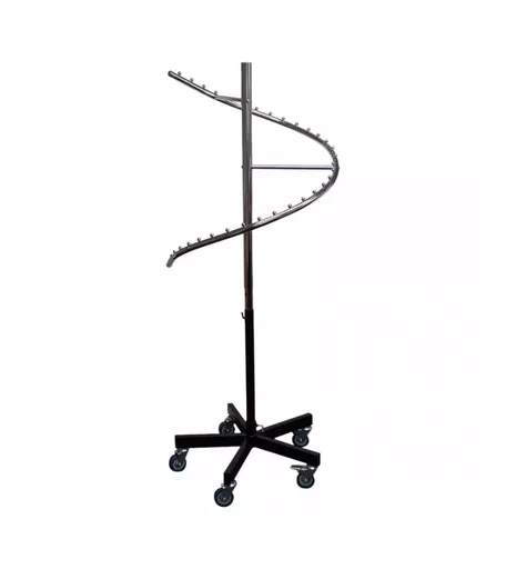 Heavy Duty Black and Chrome Spiral Rail Stand