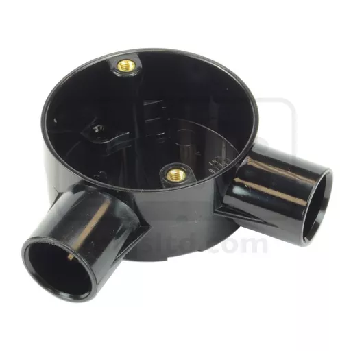 Marshall-Tufflex Round PVC Conduit Angle Box - Black