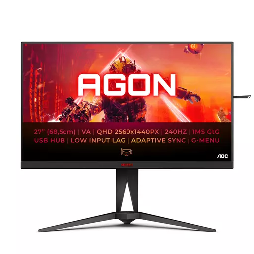 AOC AGON 5 AG275QZN/EU computer monitor 68.6 cm (27") 2560 x 1440 pixels Quad HD Black, Red