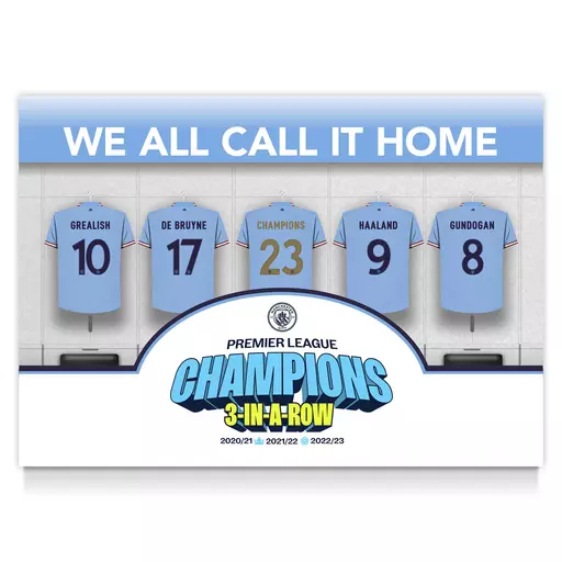 Manchester City FC Champions 2023 Dressing Room Poster