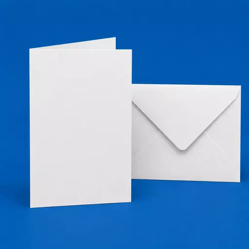 300gsm A6 Pre Scored Card and Envelopes (Folds To A7) - Blank Cards with Envelopes