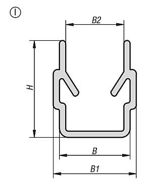 Profile Cover. 6mm Slot Width. Natural. Plastic.