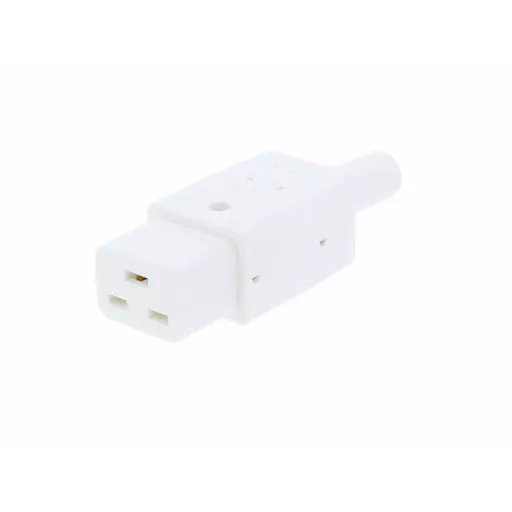 IEC C19 Rewirable - Straight (16A, 250V), White