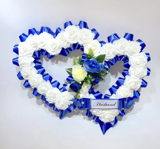 Double Open Heart Wreath - Funeral Tribute
