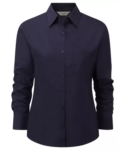 Ladies' Long Sleeve Polycotton Easy Care Poplin Shirt