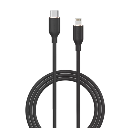 Devia - 1.2m (3A) USB-C to Non-MFI Lightning Silicone Cable - Black