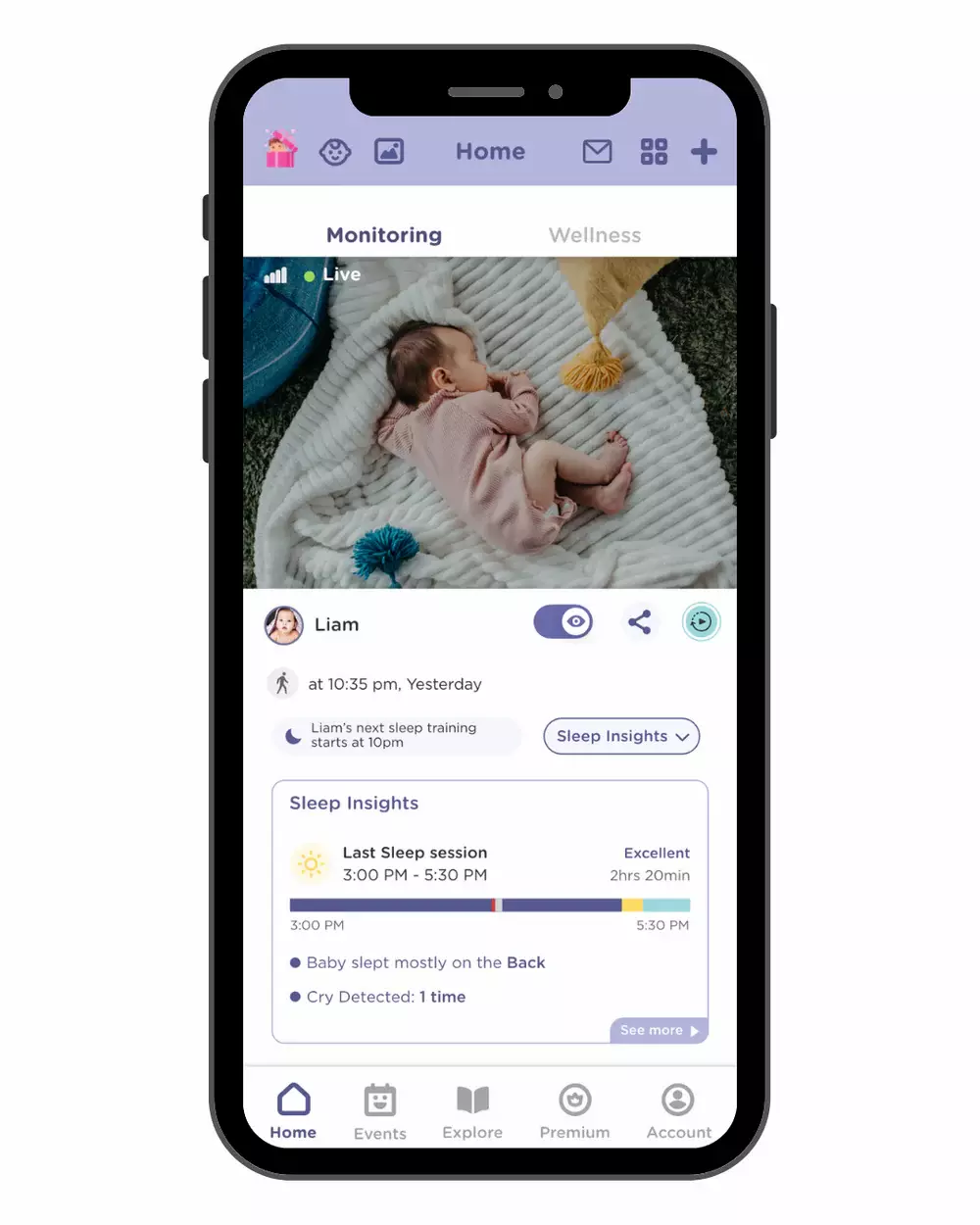 Live streaming baby monitor app