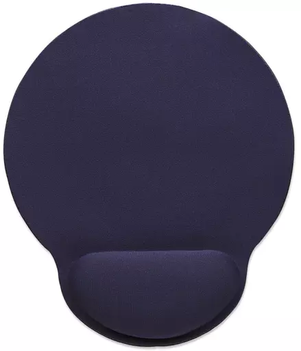 Manhattan Wrist Gel Support Pad and Mouse Mat, Blue, 241 × 203 × 40 mm, non slip base, Lifetime Warranty, Card Retail Packaging