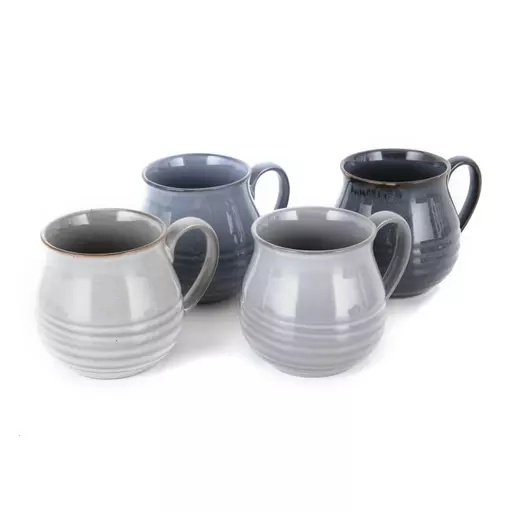 Abyss Round Mug Set of 4 Reactive Glaze