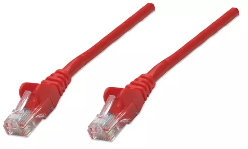 Intellinet Network Patch Cable, Cat5e, 5m, Red, CCA, U/UTP, PVC, RJ45, Gold Plated Contacts, Snagless, Booted, Lifetime Warranty, Polybag