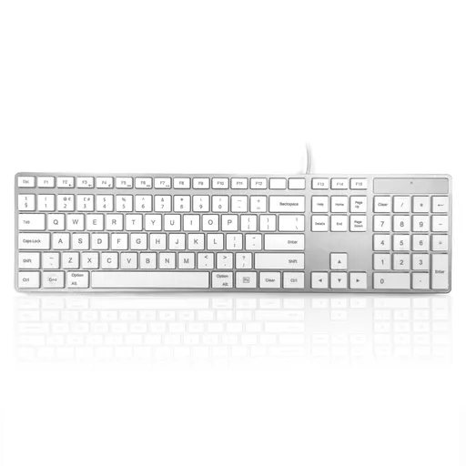 Accuratus KYBAC301-USBCMAC keyboard Universal USB QWERTY UK International White