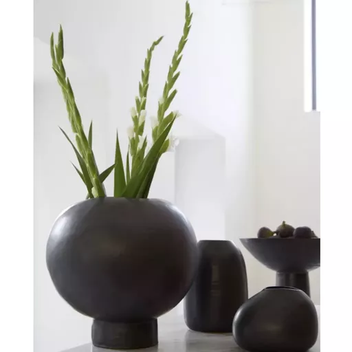 OUT OF STOCK - Decorative Vase, Mikaela, Black
