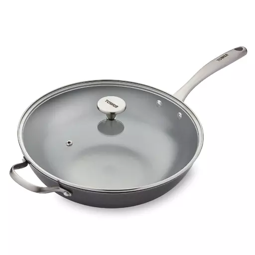Titan Cast Iron 32cm Wok With Side Handle
