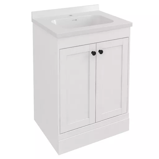 Hardwick 60CM 2 Door Square Basin Vanity Unit - Matt White