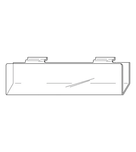 Clear Acrylic Card Rack for Slatwall with 10cm High Front