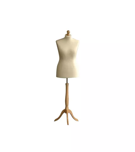 Female Plus Size 16/18 Tailors Dummy with Tripod Base - Cream