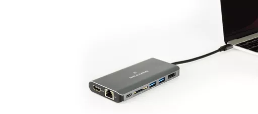 Kramer Electronics KDock-3 Wired USB 3.2 Gen 1 (3.1 Gen 1) Type-C Black, Silver