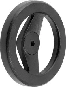 K0162 Flat Rim Aluminium Without Grip 2 Spoke Handwheels In Black