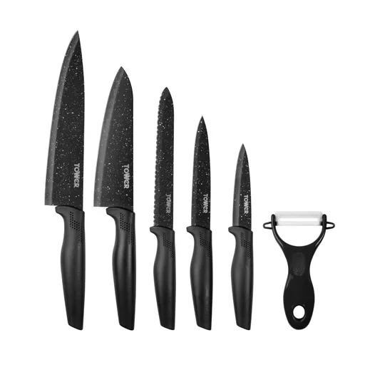 6pce Stone Coated Knife Set