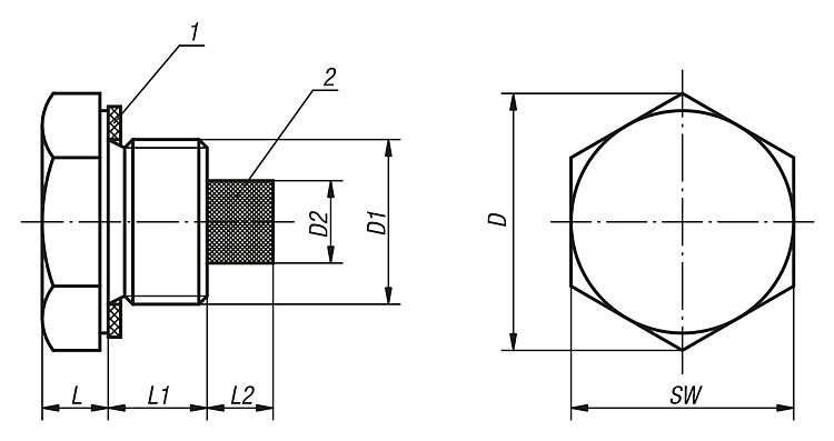 Screw Plug Without Vent. With Magnet. 1/4