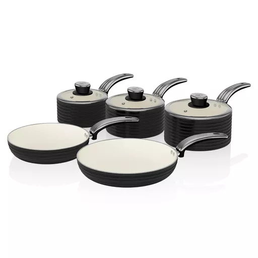 Retro 5 Piece Pan Set Black