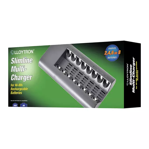 Slimline 8x AA/AAA Multi-Charger for NiMH Batteries