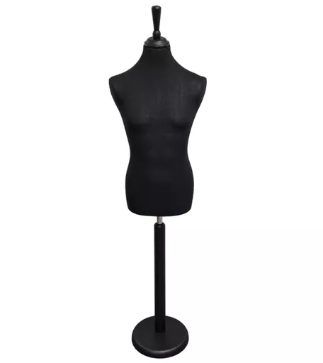 Male Tailors Dummy with Circular Base - Black