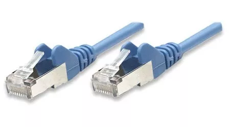 Intellinet Network Patch Cable, Cat5e, 15m, Blue, CCA, SF/UTP, PVC, RJ45, Gold Plated Contacts, Snagless, Booted, Lifetime Warranty, Polybag