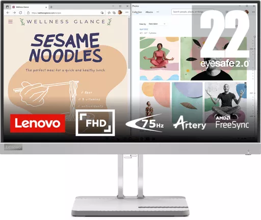 Lenovo L22e-40 21.5" FHD Monitor, Cloud Grey