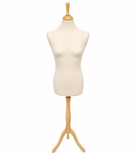 Male Tailors Dummy with Tripod Base - Cream