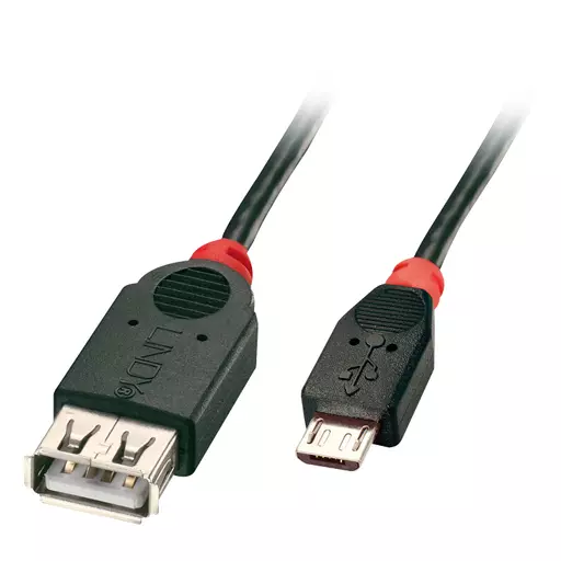 Lindy USB 2.0 Cable Micro-B / A OTG, 0.5m