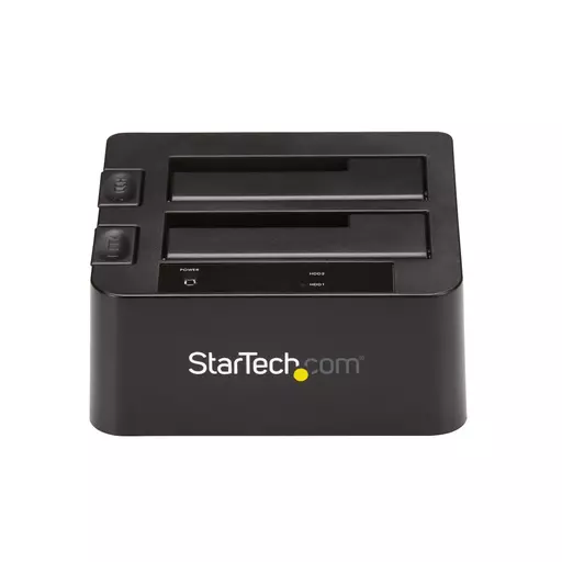 StarTech.com Dual-Bay USB 3.1 to SATA Hard Drive Docking Station, USB 3.1 (10 Gbps) Hard Drive Dock, External 2.5/3.5" SATA I/II/III SSD/HDD Docking Station, Hot-Swap Hard Drive Bay, Top-Loading