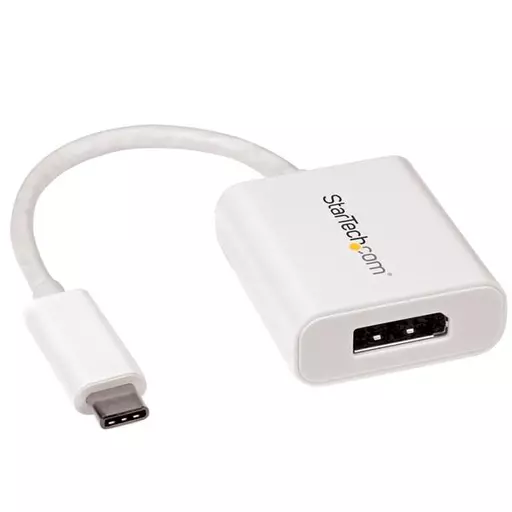 StarTech.com USB C to DisplayPort Adapter - 4K 60Hz/8K 30Hz - USB Type-C to DP 1.4 HBR2 Adapter Dongle - Compact USB-C (DP Alt Mode) Monitor Video Converter - Thunderbolt 3 Compatible - White