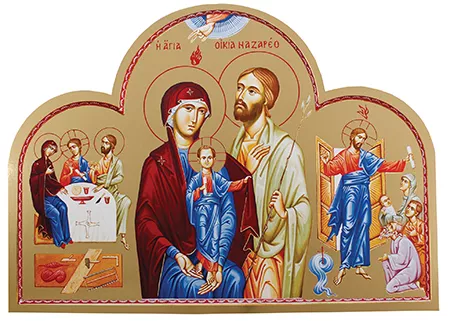 Holy Family Gold Foiled Wooden Plaque