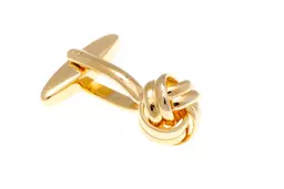 Gold Plated Woven Ribbon Knot Cufflinks