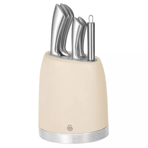 6 Piece Knife Block Cream