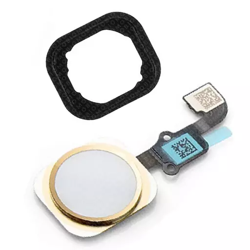 Home Button with Flex Cable & Adhesive (White) (CERTIFIED) - For iPhone 6S / 6S Plus