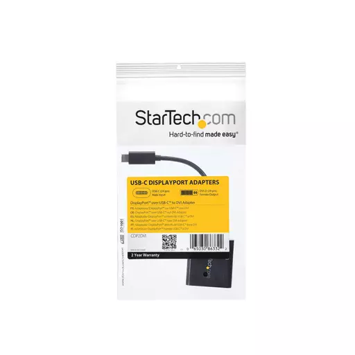 StarTech.com USB C to DVI Adapter - Black - 1920x1200 - USB Type C Video Converter for Your DVI D Display/Monitor/Projector - Upgraded Version is CDP2DVIEC