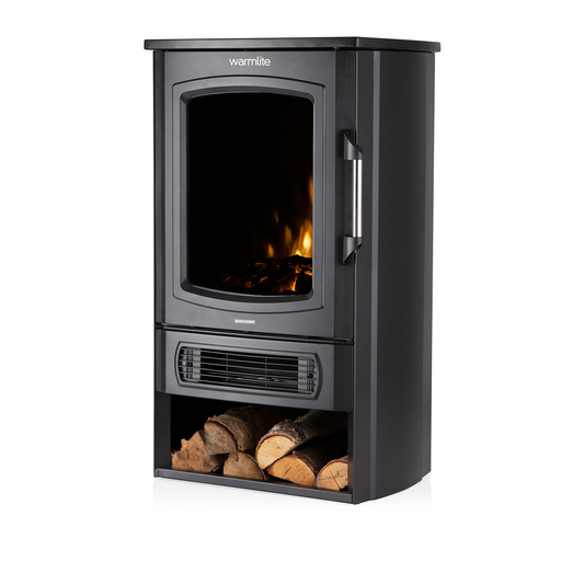 Photos - Fireplace Box / Freestanding Stove Warmlite 2KW Ambleside Log Effect Stove Heater Black WL46037 