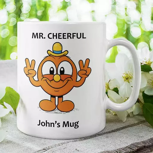 Personalised Mr Cheerful Mug - Add Name
