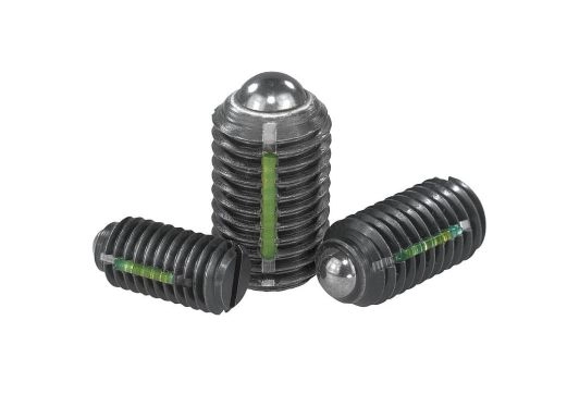 K0321 - Spring Plungers With Slot And Ball In Steel With Thread Lock
