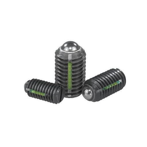 K0321 - Spring Plungers With Slot And Ball In Steel With Thread Lock