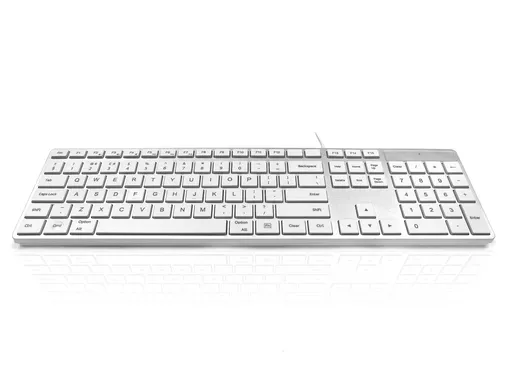 Accuratus KYBAC301-USBCMAC keyboard Universal USB QWERTY UK International White