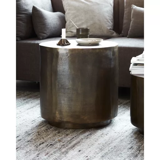 Circular Coffee table, Rota, Antique brass finish, Large