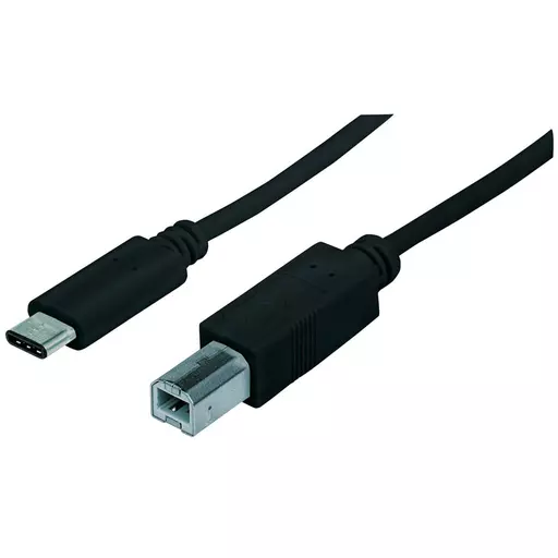 Manhattan USB-C to USB-B Cable, 1m, Male to Male, Black, 480 Mbps (USB 2.0), Equivalent to Startech USB2CB1M, Hi-Speed USB, Lifetime Warranty, Polybag