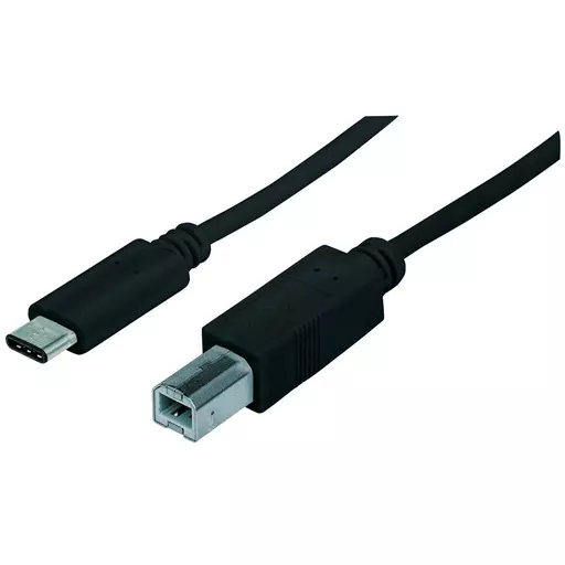 Manhattan USB-C to USB-B Cable, 1m, Male to Male, Black, 480 Mbps (USB 2.0), Equivalent to USB2CB1M, Hi-Speed USB, Lifetime Warranty, Polybag