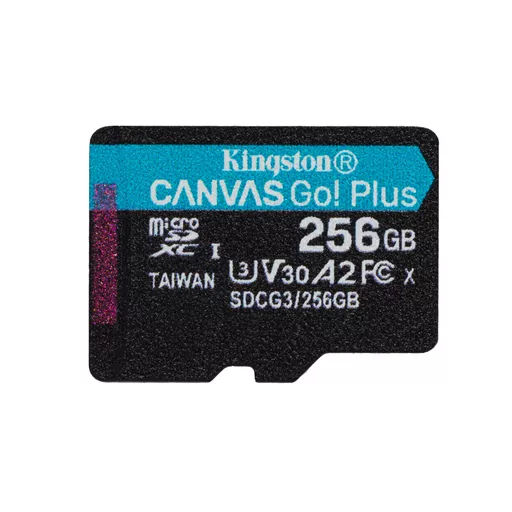 Kingston Technology 256GB microSDXC Canvas Go Plus 170R A2 U3 V30 Single Pack w/o ADP